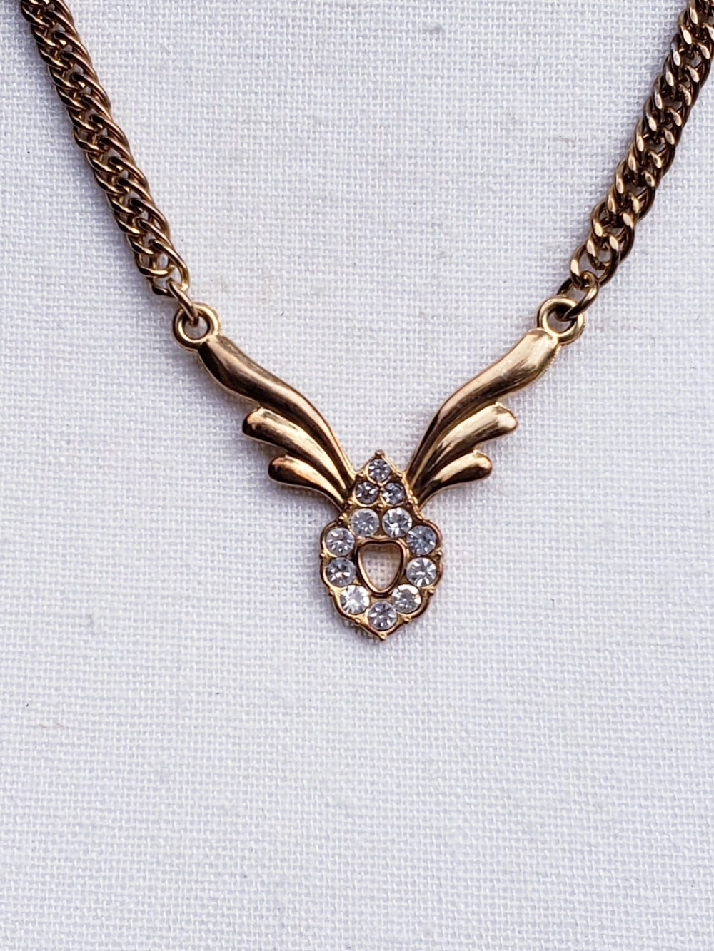 Gold-tone Angel Winged  Pendant Necklace